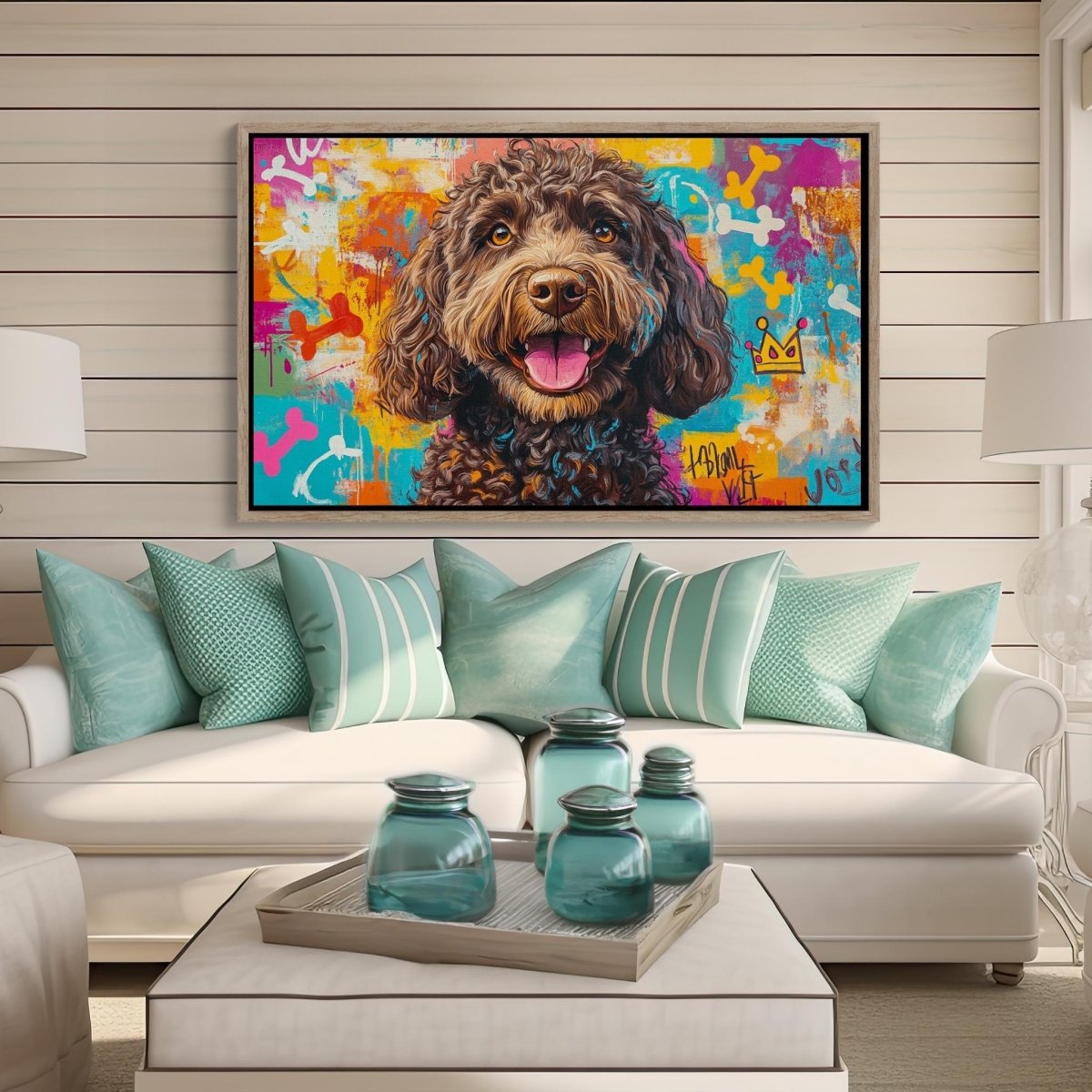 Custom Abstract Portrait – Custom Doodle Artwork doodle dog portrait art — My Doodle Canvas
