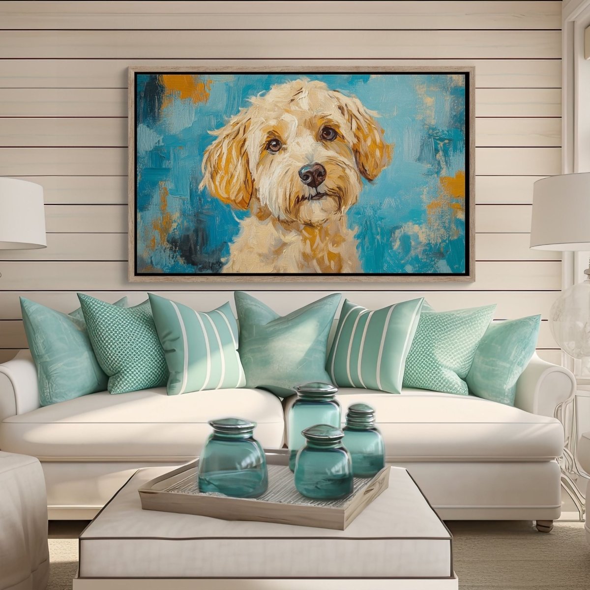 Custom Abstract Portrait – Custom Doodle Artwork doodle dog portrait art — My Doodle Canvas