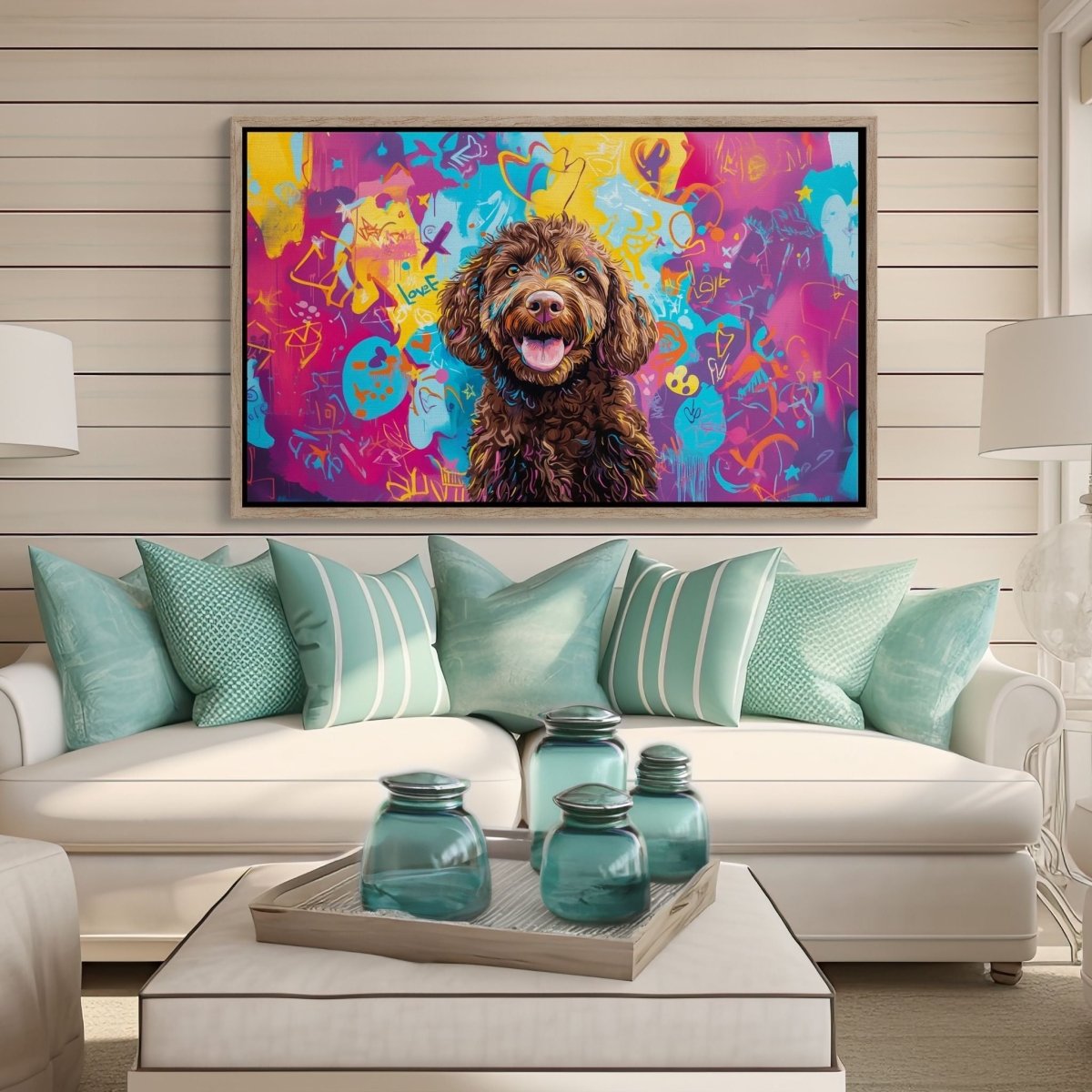 Custom Abstract Portrait – Custom Doodle Artwork doodle dog portrait art — My Doodle Canvas