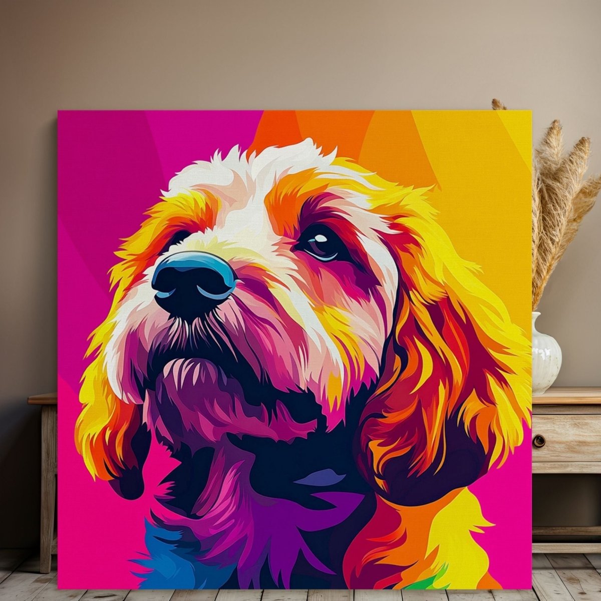 Custom Pop Art Portrait – Custom Doodle Artwork doodle dog portrait art — My Doodle Canvas