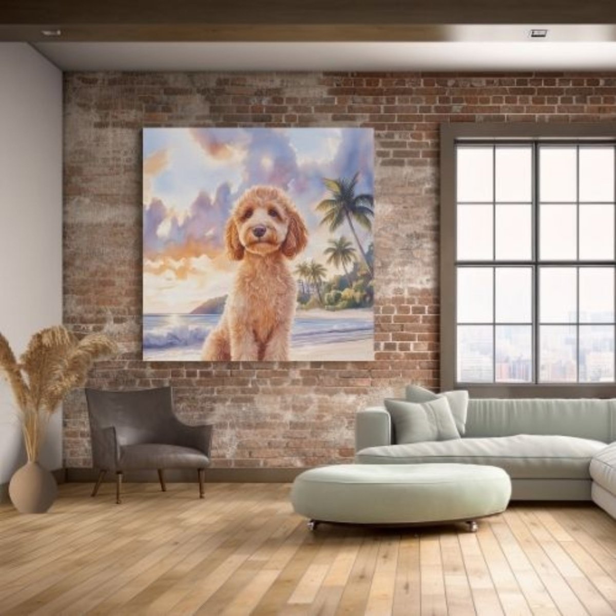 Custom Van Gogh Inspired - Oil Painting doodle dog portrait art — My Doodle Canvas