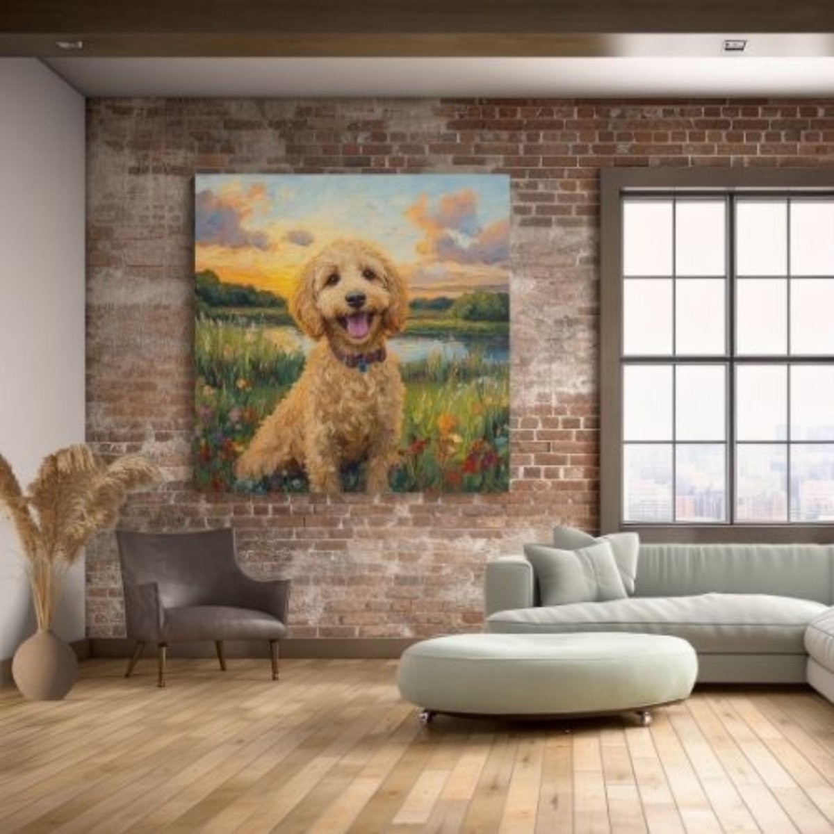 Custom Van Gogh Inspired - Oil Painting doodle dog portrait art — My Doodle Canvas