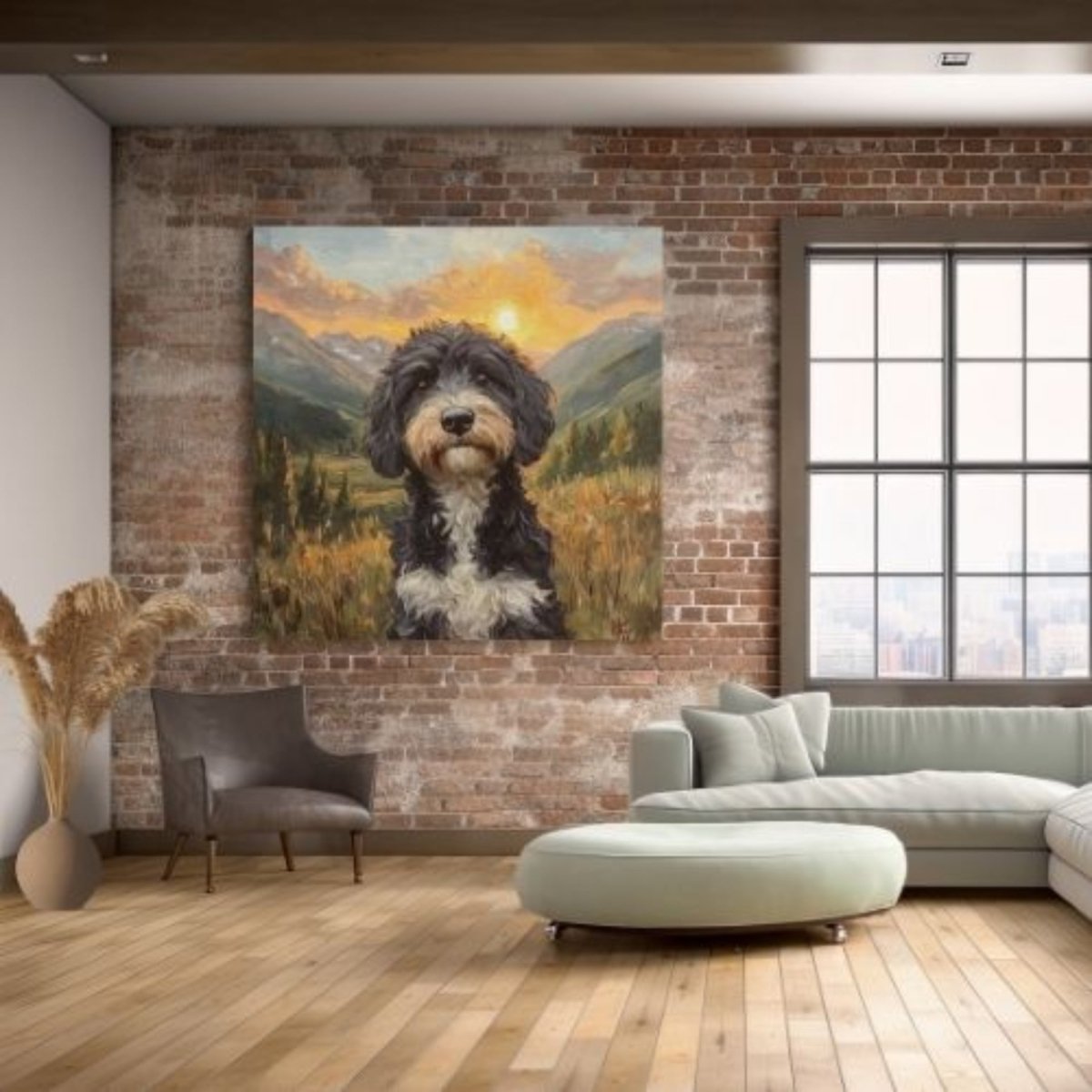 Custom Van Gogh Inspired - Oil Painting doodle dog portrait art — My Doodle Canvas