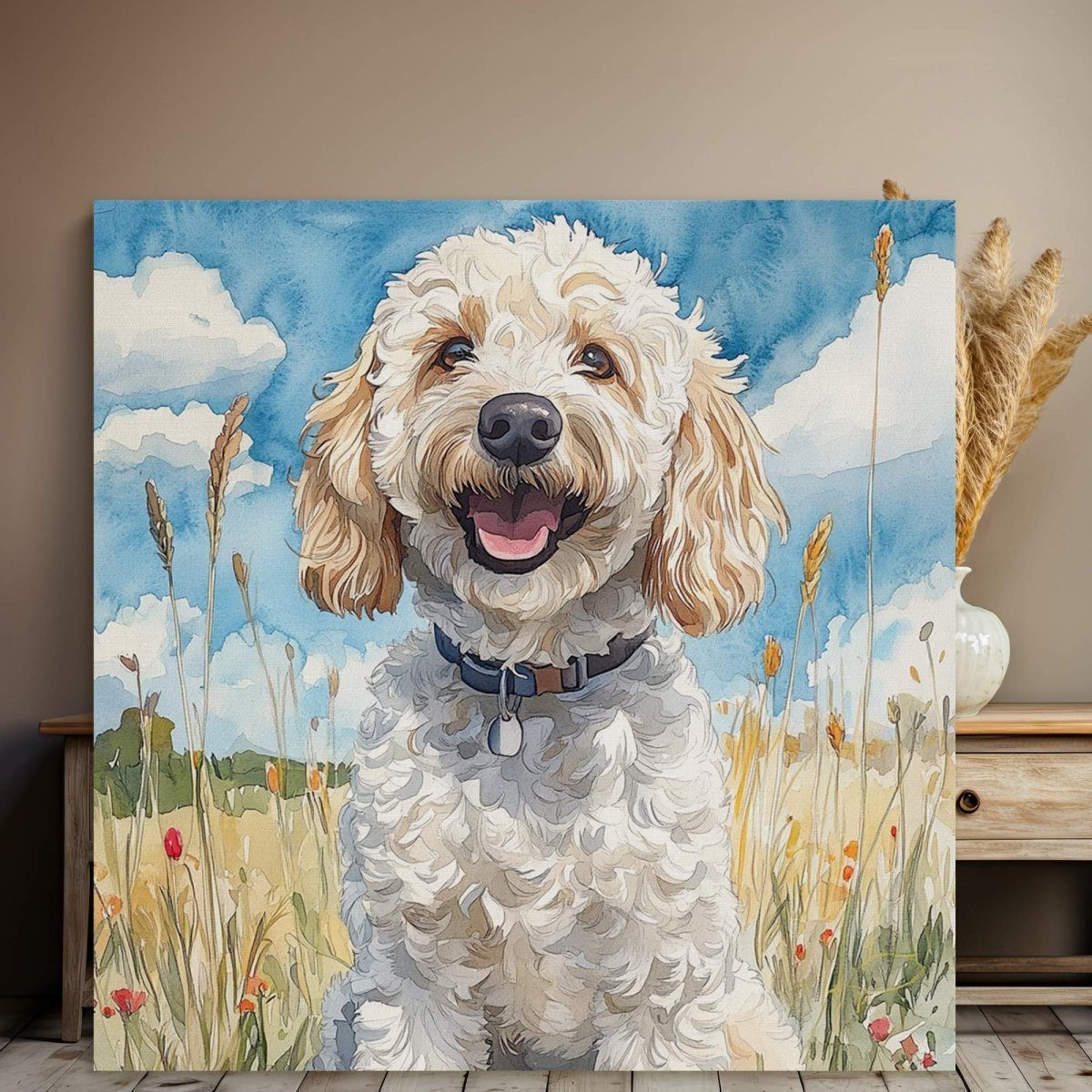 Custom Watercolor Portrait – Custom Doodle Artwork doodle dog portrait art — My Doodle Canvas