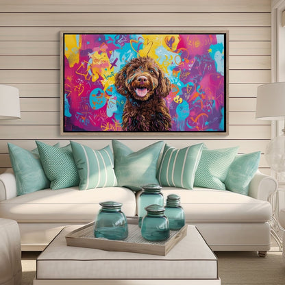 Custom Abstract Portrait – Custom Doodle Artwork doodle dog portrait art — My Doodle Canvas