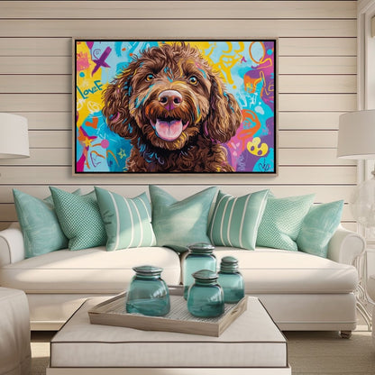 Custom Abstract Portrait – Custom Doodle Artwork doodle dog portrait art — My Doodle Canvas