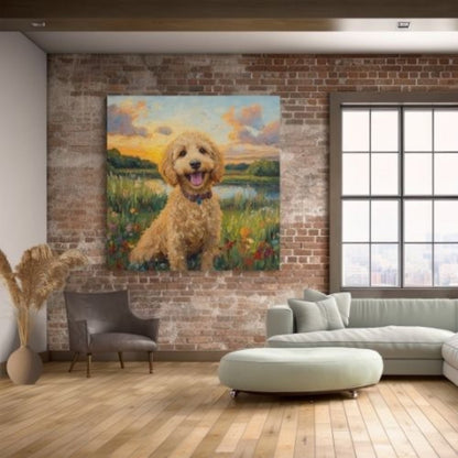 Custom Van Gogh Inspired - Oil Painting doodle dog portrait art — My Doodle Canvas